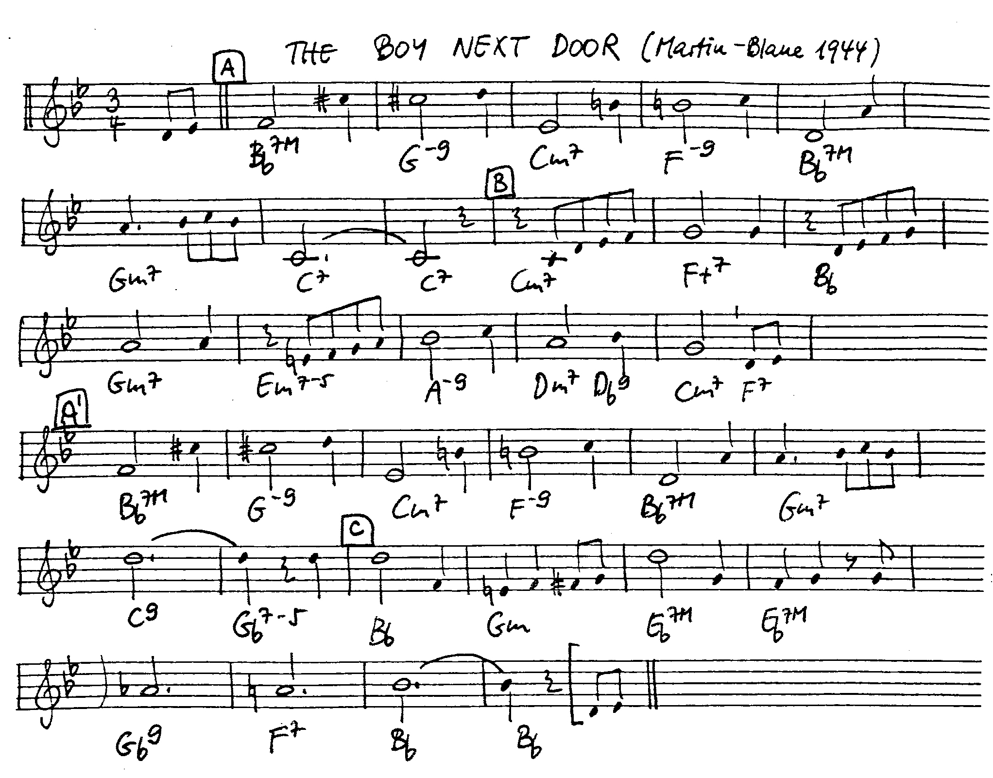 the boy next door leadsheet – book us for your next 20s or gatsby event